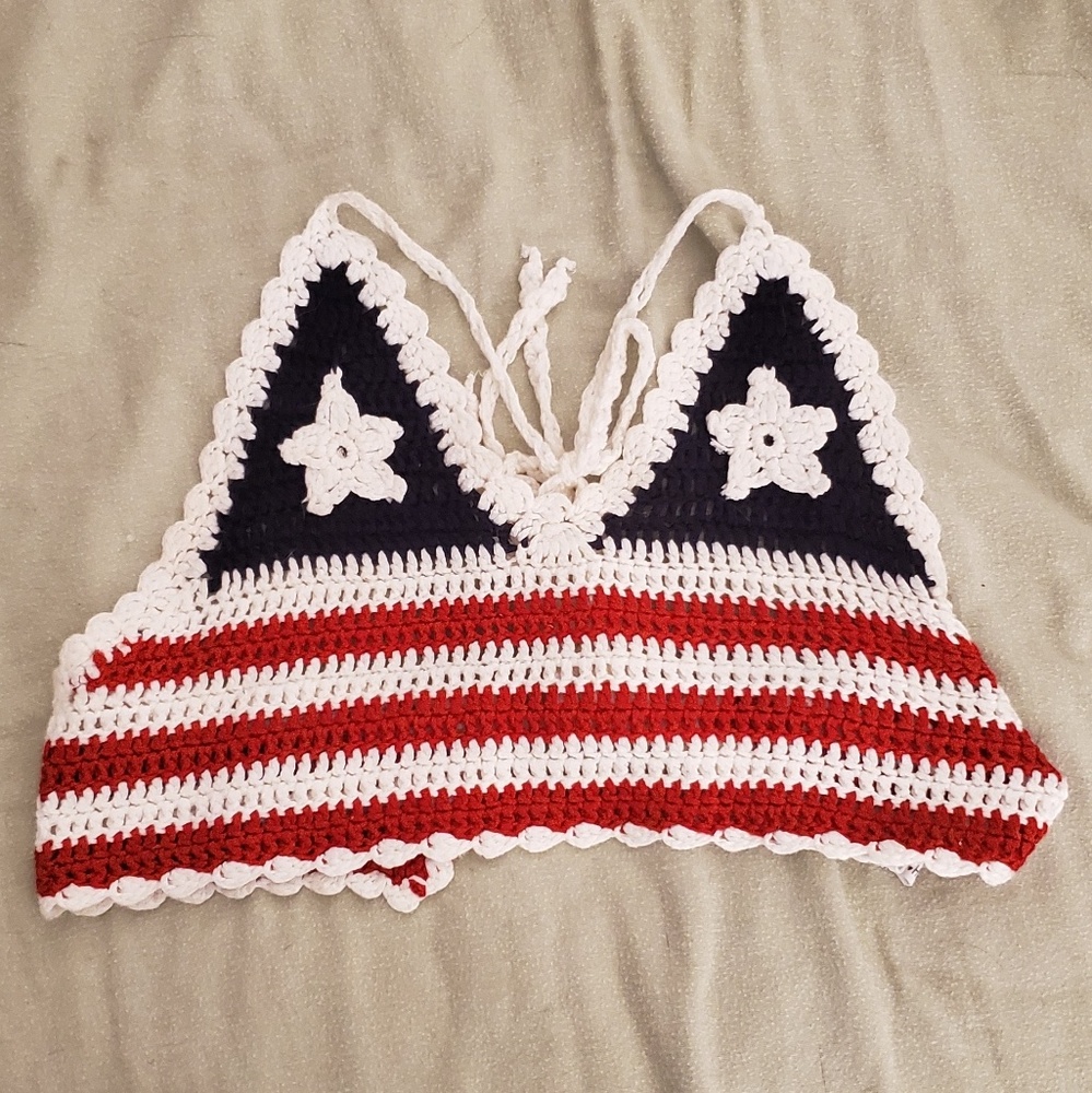 American Flag Crochet Top